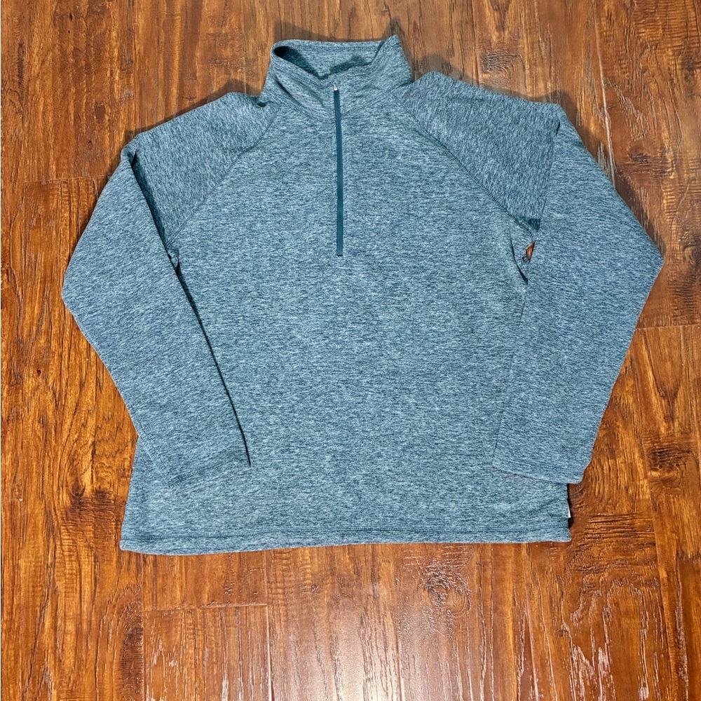 Eddie Bauer Women's 1/4 Zip Pullover Sweater Solid Blue Size L Fleece #PU7